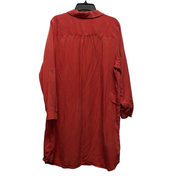 Soft Surroundings Woman's 2X Embroidered Button Down Weekender Tencel Dress - Picture 5 of 13